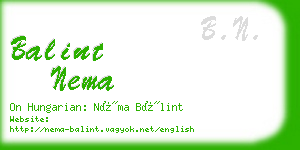 balint nema business card